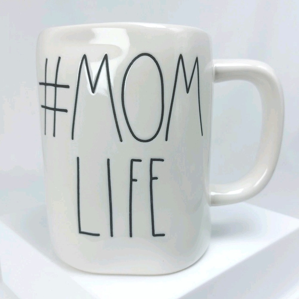Rae Dunn Artisan Collection By Magenta #MOM LIFE Ceramic Mug Cup 20 Ounces White